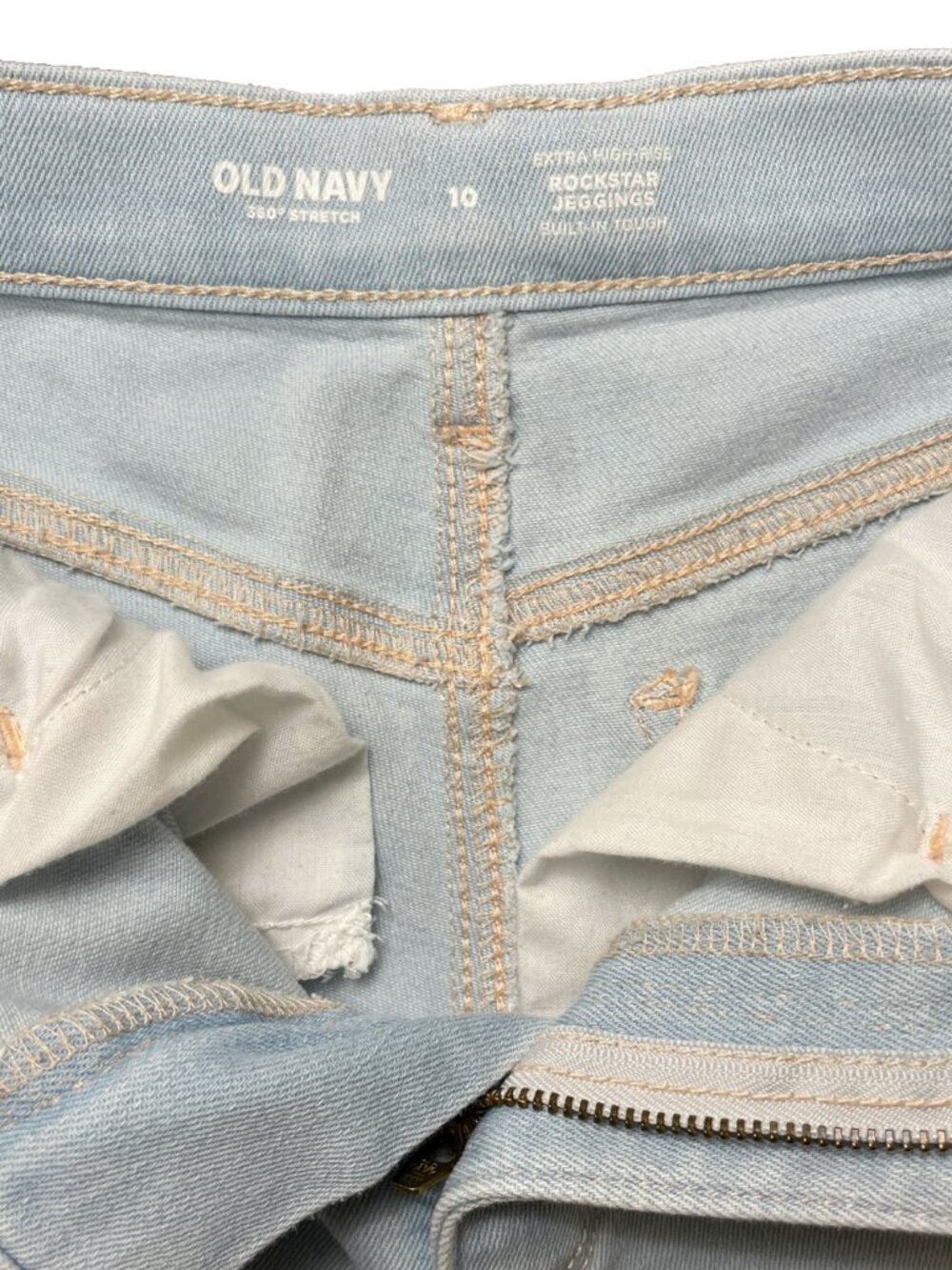 Girls Size 10 Jeans Bundle 3 Pair Old Navy Flare Rockstar Jeggings Light Wash - Picture 12 of 15
